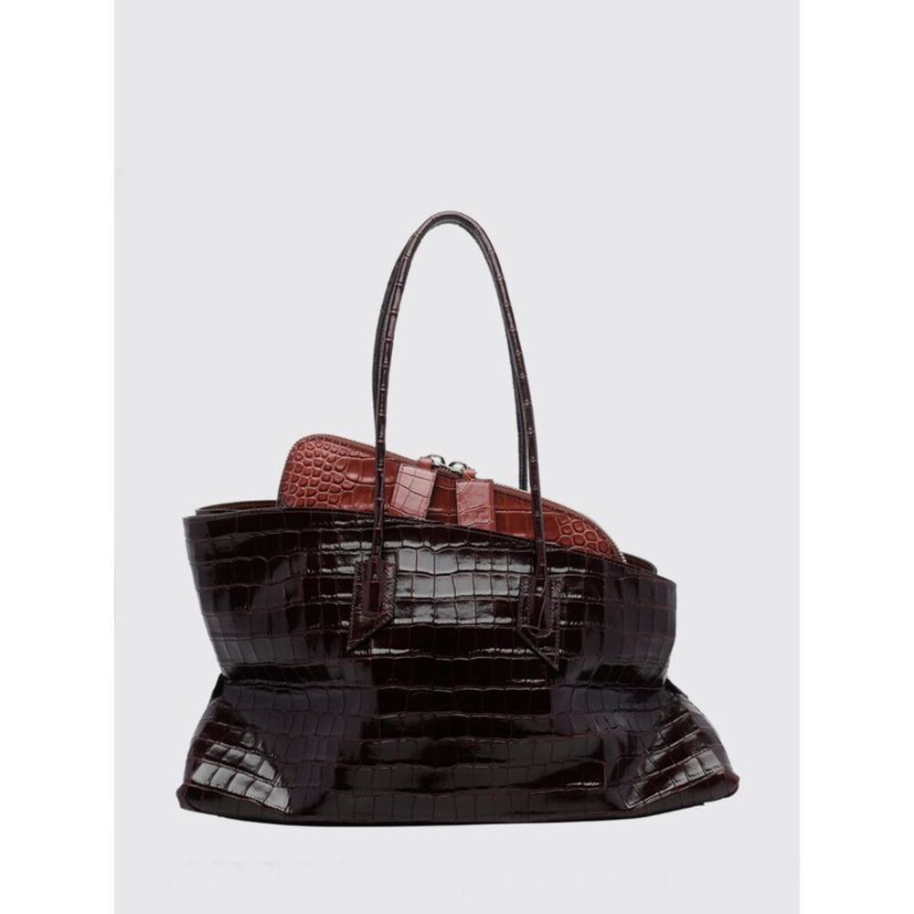 The Attico La Passeggiata Crocodile-Embossed Calfskin Leather Shoulder Bag